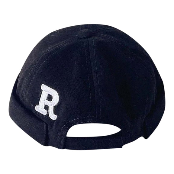 Letter Embroidery Pattern Sailor Cap Rolled Cuff Retro Brimless Hat Spring Autumn Melon Cap Boy Girl Children Hat Fashion Outwear,Color:Black