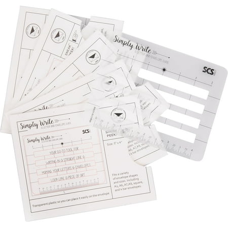 Letter Envelope Addressing Stencil - Template Ruler Guide for Perfectly Even Addressing- Fits All Envelopes (5 Pack) - Great for Sending Thank You Cards & More