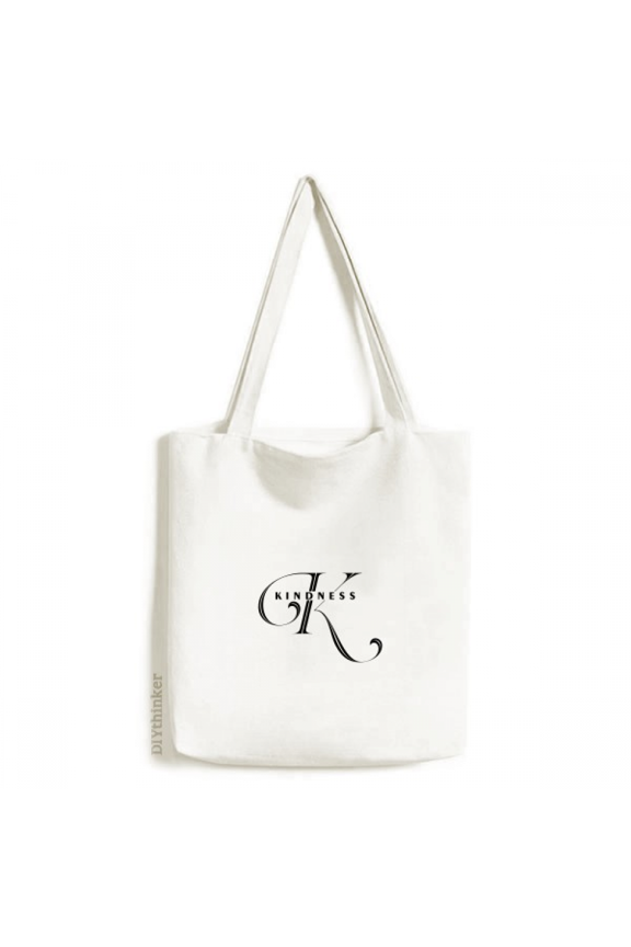 Letter Expression Kind Knowledge Tote Canvas Bag Shopping Satchel Casual Handbag