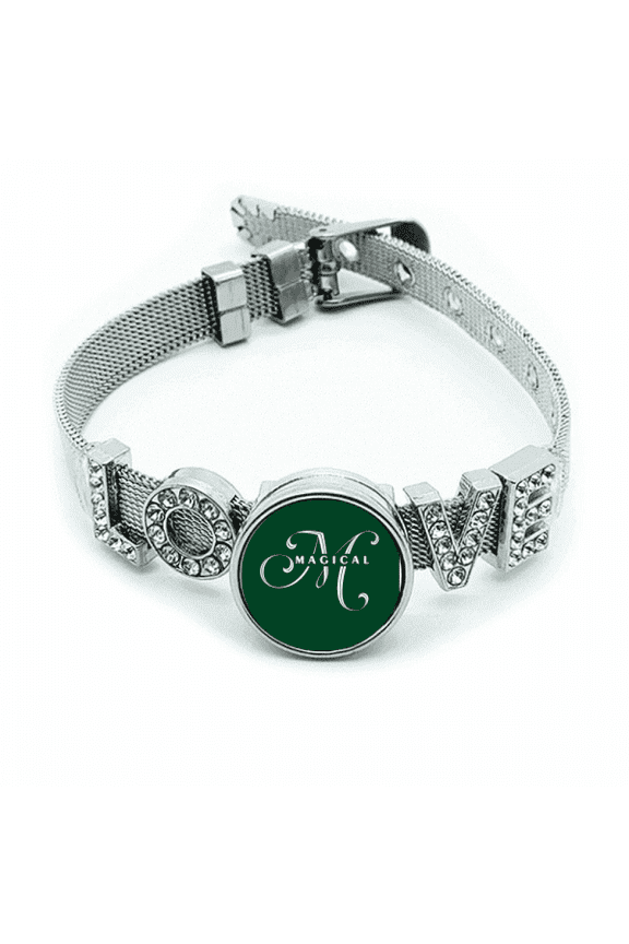 Letter Expression Mother Magical Bracelet Wristband Crystal Love Adjustable Bangle