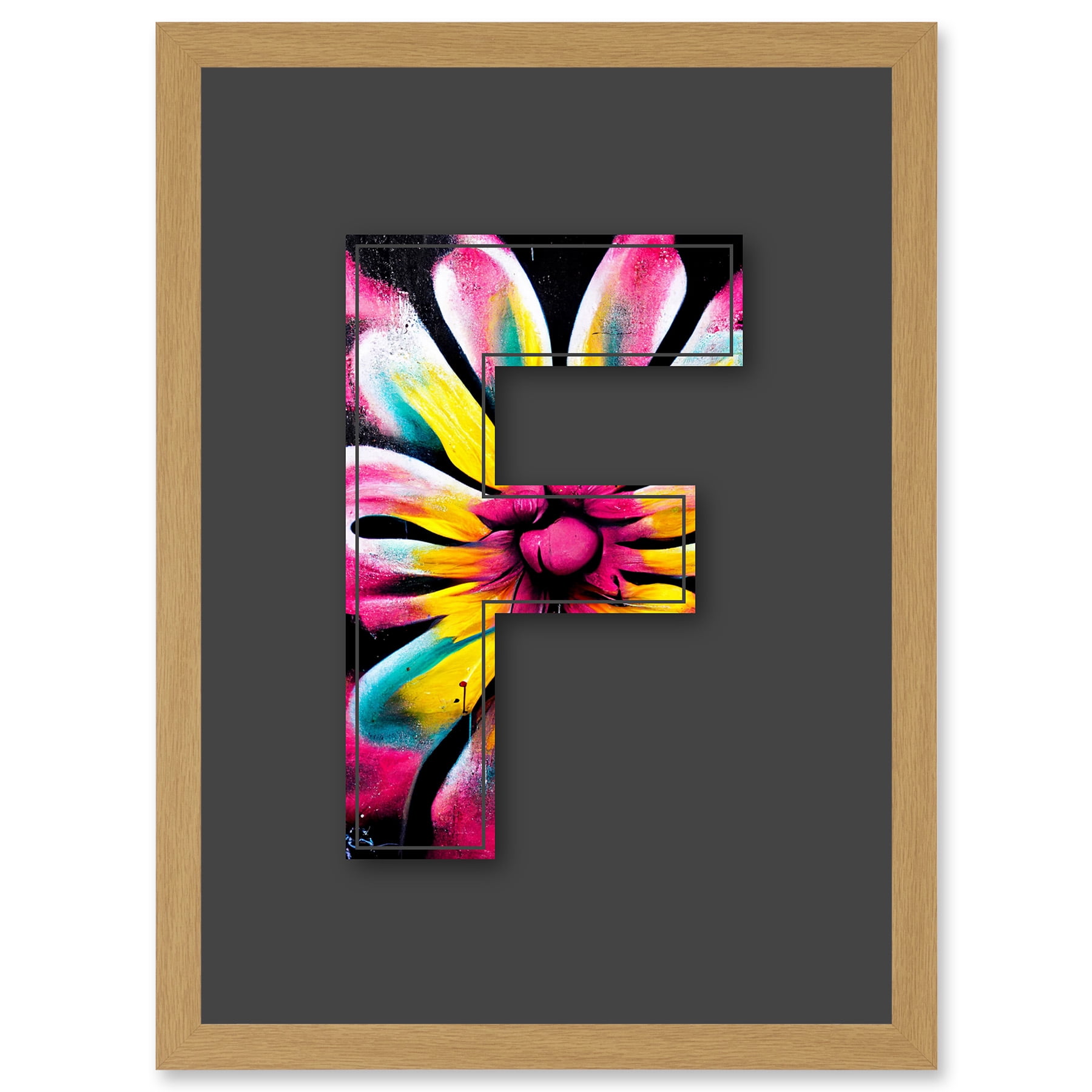 Letter F Bright Flower Decorative Graffiti Mural Alphabet Initial Stencil Artwork Framed Wall Art Print A4 - Walmart.com letter-f-bright-flower-decorative-graffiti-mural-alphabet-initial-stencil-artwork-framed-wall-art-print-a4-walmart-com