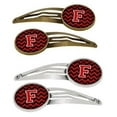 thumbnail image 1 of Letter F Chevron Black & Red Barrettes Hair Clips, 1 of 1