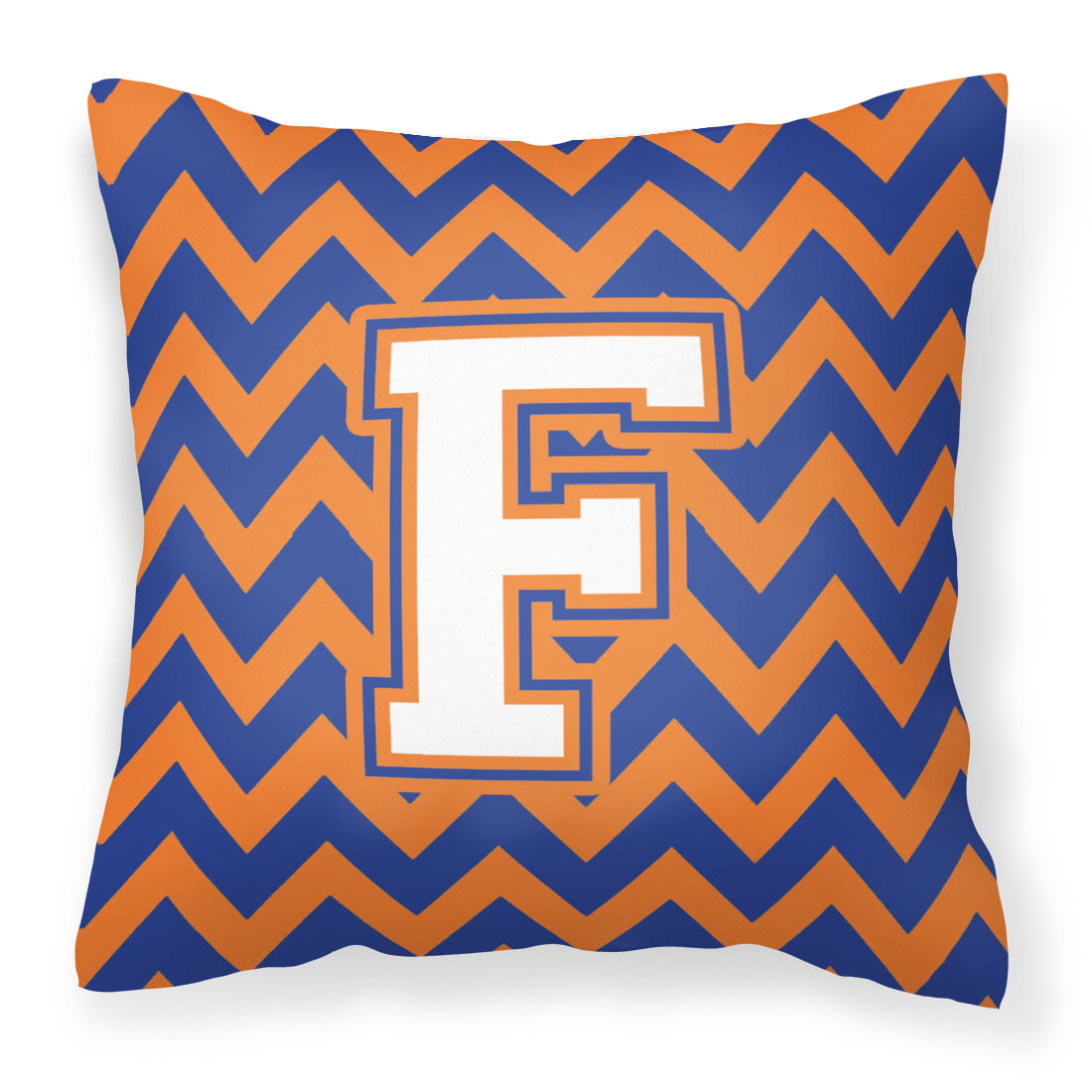 Letter F Chevron Blue and Orange #3 Fabric Decorative Pillow - Walmart.com
