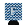 thumbnail image 1 of Letter F Chevron Blue and White Can or Bottle Hugger, 1 of 1