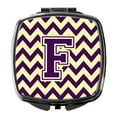 thumbnail image 1 of Letter F Chevron Purple and Gold Compact Mirror CJ1058-FSCM, 1 of 4