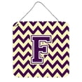 thumbnail image 1 of Letter F Chevron Purple and Gold Wall or Door Hanging Prints, 1 of 1