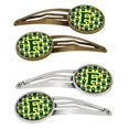 thumbnail image 1 of Letter F Football Green & Yellow Barrettes Hair Clips, 1 of 1