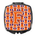 thumbnail image 1 of Letter F Football Orange White and Regalia Compact Mirror CJ1072-FSCM, 1 of 4
