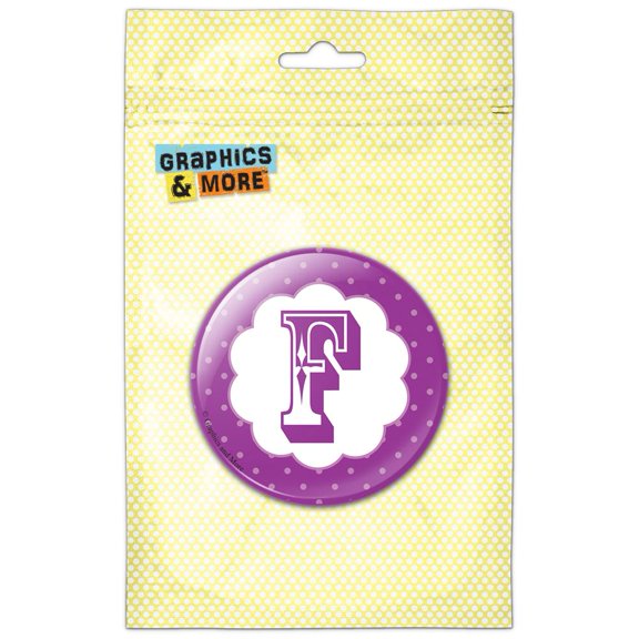 Letter F Initial Flower Purple Refrigerator Button Magnet