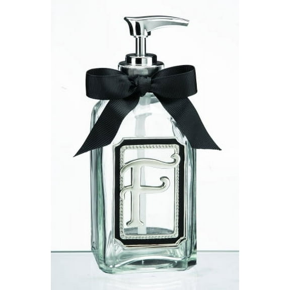 Letter F Initial Liquid Soap Bottle Dispenser by Ganz