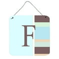 thumbnail image 1 of Letter F Initial Monogram - Blue Stripes Wall or Door Hanging Prints, 1 of 1