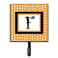 thumbnail image 1 of Letter F Initial Monogram - Orange Polkadots Leash or Key Holder, 1 of 7