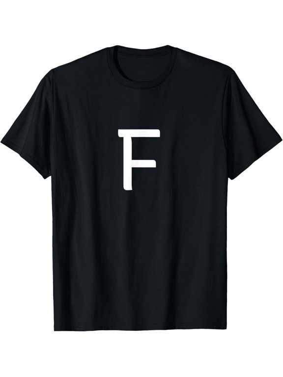 Letter F - Minimal Capital Alphabet To Spell Words Or Names T-Shirt men and women can wear, black, white, gifts