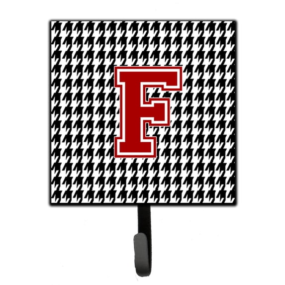Letter F Monogram - Houndstooth Black Leash or Key Holder