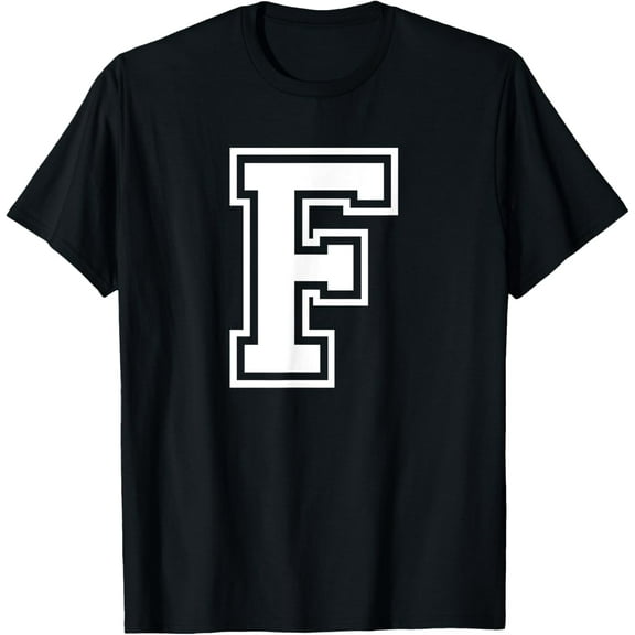 Letter F Name Initial Varsity Alphabet Monogram T-Shirt