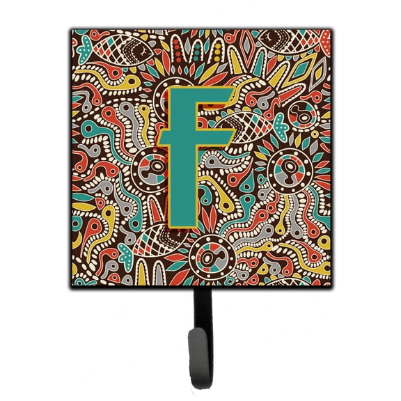 Letter F Retro Tribal Alphabet Initial Leash or Key Holder