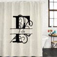 thumbnail image 1 of Letter F Waterproof Shower Curtain, 48"x72" Washable Polyester Fabric Shower Curtains for Bathroom, Monogram Words Decorative Bathtub Curtain Sets with Hooks, 1 of 9