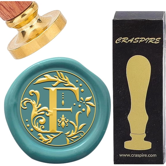 Letter F Wax Seal Stamps Retro Alphabet Initials Sealing Wax Stamp Classic Vintage 26 Letters A-Z 25mm Removable Brass Head Wood Handle for Wedding Anniversary Invitation Gift Decoration diy