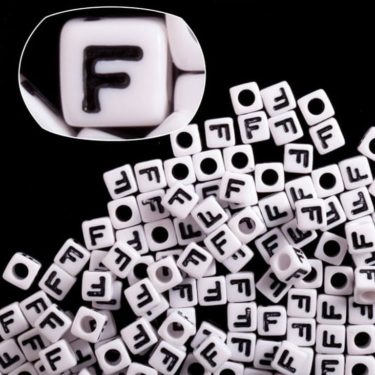 Mixed 6mm Acrylic Square Alphabet Letter Pony Beads Charms