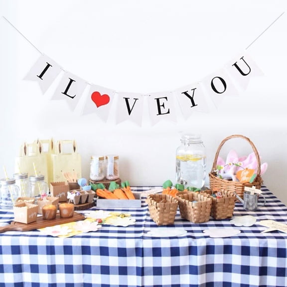 Letter Fish Tail Proposal Banner, “I LOVE YOU” Pull Flag, Reusable Wedding & Engagement Decoration, Photo Prop for Proposal Scenes
