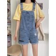 Letter Flower Embroidery Denim Shorts Rompers Women Loose Fashion Thin Wide Leg Pants Casual