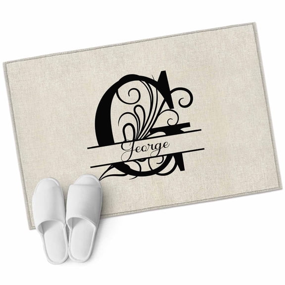 Letter G 2'x3' Washable Rug, Monogram Words Non-Slip Soft Doormat Area Rugs for Entrance Bathroom Bedsides, Carpet for Kitchen Bedroom, Entryway Floor Mat
