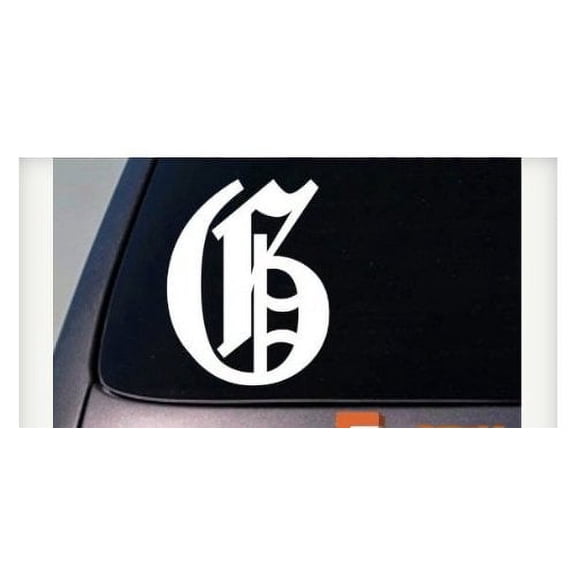 Letter G 6" Sticker Decal Old English Truck Car Window Teach Girl Craft College *C778*