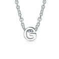 thumbnail image 1 of Letter G Block Alphabet Initial Pendant Necklace .925 Sterling Silver, 1 of 6