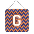 thumbnail image 1 of Letter G Chevron Blue & Orange No.3 Wall or Door Hanging Prints, 1 of 1