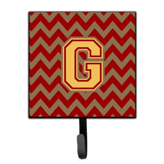 Letter G Chevron Garnet and Gold Leash or Key Holder