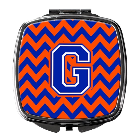 Letter G Chevron Orange and Blue Compact Mirror CJ1044-GSCM