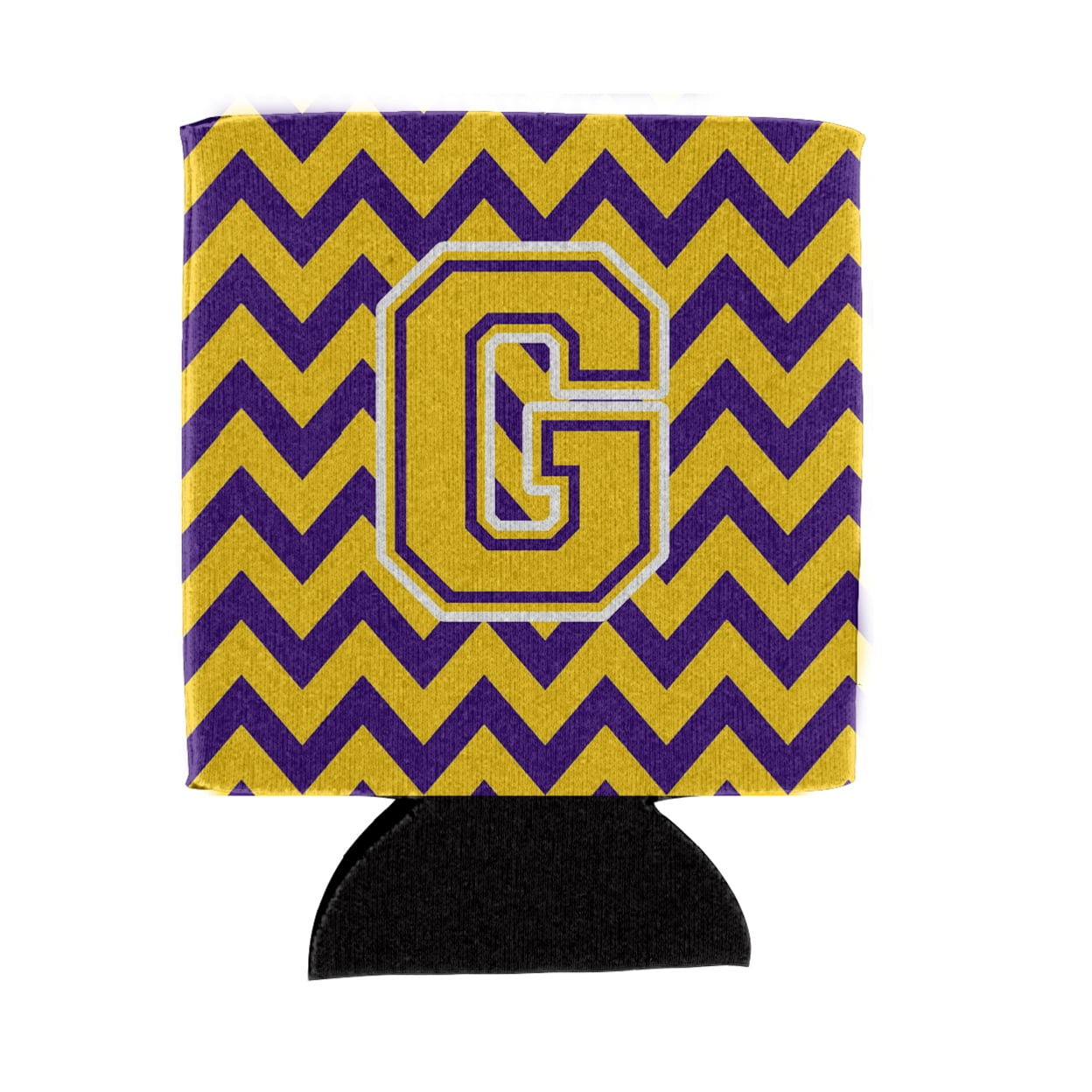 Letter G Chevron Purple and Gold Can or Bottle Hugger