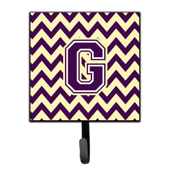 Letter G Chevron Purple and Gold Leash or Key Holder