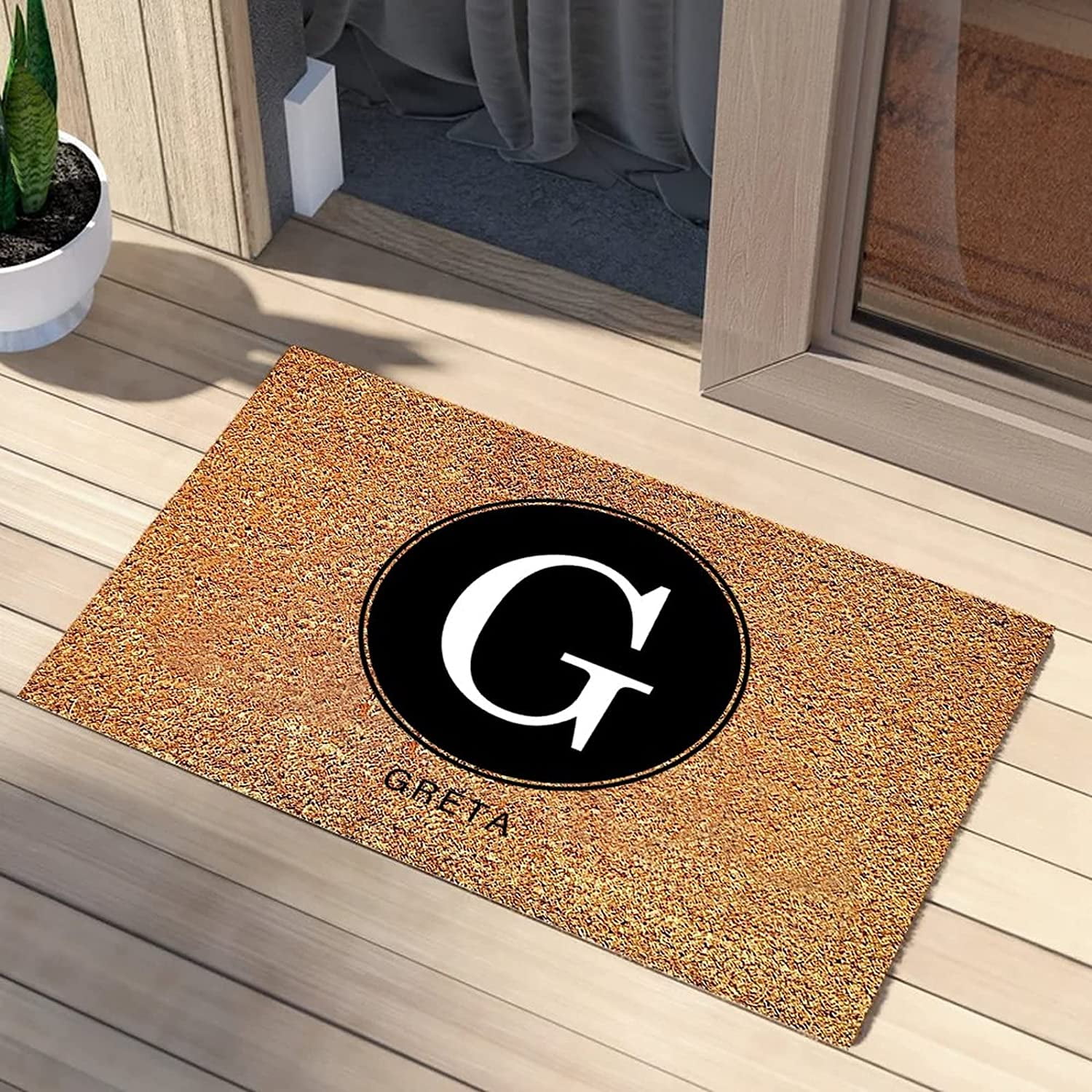 Letter G Door Mat Monogram Initial Personalized Name Entry Patio Busy ...