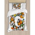 thumbnail image 1 of Letter G Duvet Cover Set Twin Size, Athletic Theme Concept Youthful Teenager Boys Girls Activity Font for Sports Fans, Decorative 2 Piece Bedding Set with 1 Pillow Sham, Multicolor, by Ambesonne, 1 of 3