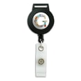 thumbnail image 1 of Letter G Floral Monogram Initial Lanyard Retractable Reel Badge ID Card Holder, 1 of 5