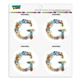 thumbnail image 1 of Letter G Floral Monogram Initial Refrigerator Fridge Locker Vinyl Circle Magnet Set, 1 of 4