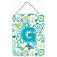 thumbnail image 1 of Letter G Flowers And Butterflies Teal Blue Wall and Door Hanging Prints, 1 of 1