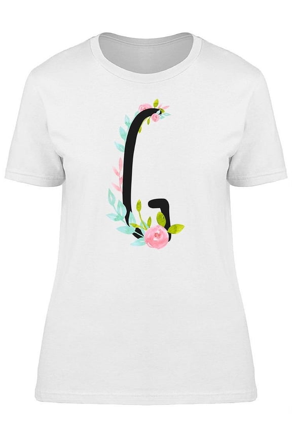 Letter G Font Flowers Tee Women's -Image by Shutterstock