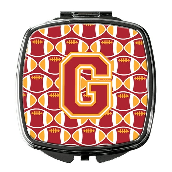 Letter G Football Cardinal and Gold Compact Mirror