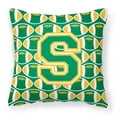 thumbnail image 1 of Letter G Football Green & Gold Fabric Decorative Pillow - Green & Gold - 14in. H x 3in. W x 14in. L, 1 of 1