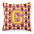 thumbnail image 1 of Letter G Football Maroon and Gold Fabric Decorative Pillow, 1 of 4