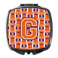 thumbnail image 1 of Letter G Football Orange White and Regalia Compact Mirror CJ1072-GSCM, 1 of 4