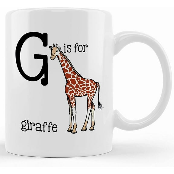Letter G Is For Giraffe Cup, Ceramic Novelty Coffee Mug, Tea Cup, Gift Present For Birthday, Christmas Thanksgiving Festival, 11oz Sarcasm With Sayings Mug