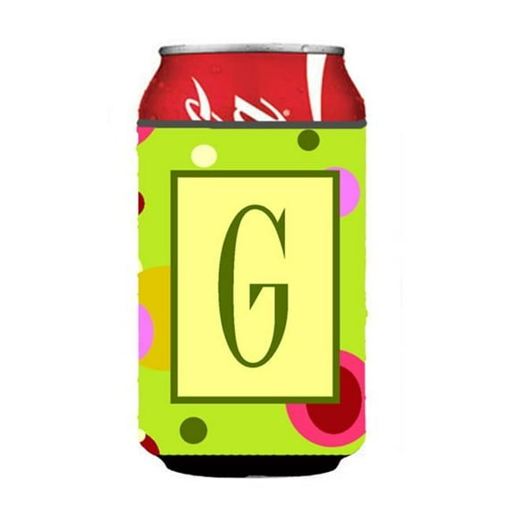Letter G Initial Monogram - Green Can or Bottle Hugger
