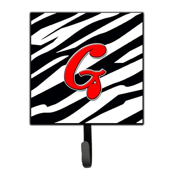 Letter G Initial Monogram - Zebra Red Leash or Key Holder