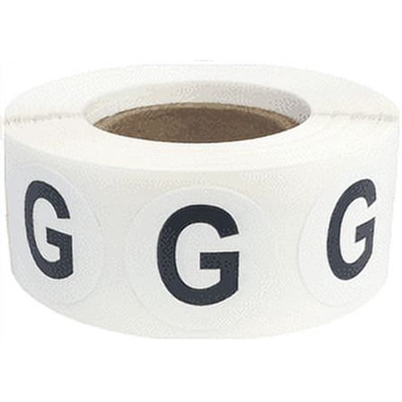 Letter G Inventory Labels 0.75 inch Round Circle Dots 500 Adhesive Stickers
