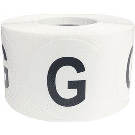 Letter G Inventory Labels 1.5 inch Round Circle Dots 500 Adhesive Stickers