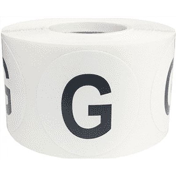 Letter G Inventory Labels 1.5 inch Round Circle Dots 500 Adhesive Stickers