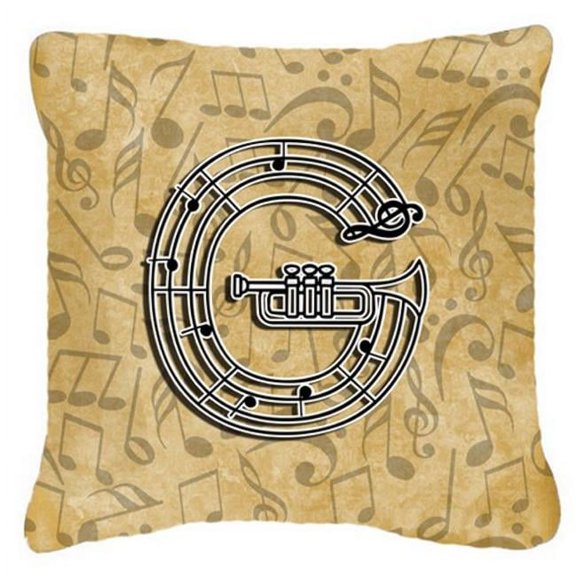 Letter G Musical Instrument Alphabet Canvas Fabric Decorative Pillow